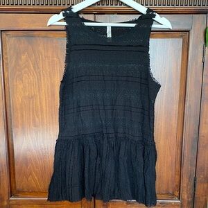 Free People Intimately Sheer Black Lace Mini Dress Stretch lace Size Small